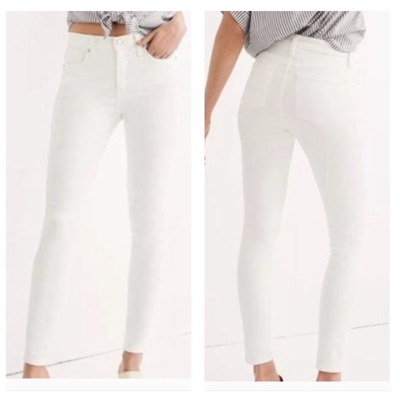 MADEWELL 9” Mid-Rise Skinny Jeans in Pure White - Picture 1 of 9